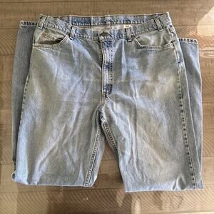 Vintage Levi's 550 Jeans Made USA 90s Relaxed Fit Light Denim W42 L38 Orange Tab